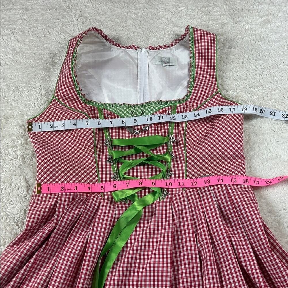 Spieth and Wensky checked deer and elk embroidered Austrian dirndl dress 40 M - Picture 8 of 9
